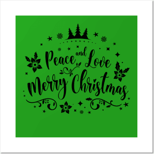 Peace and love merry Christmas Posters and Art